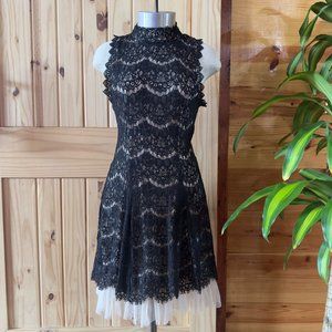 Francesca's Collections Womens Black Lace A-Line Party Dress M